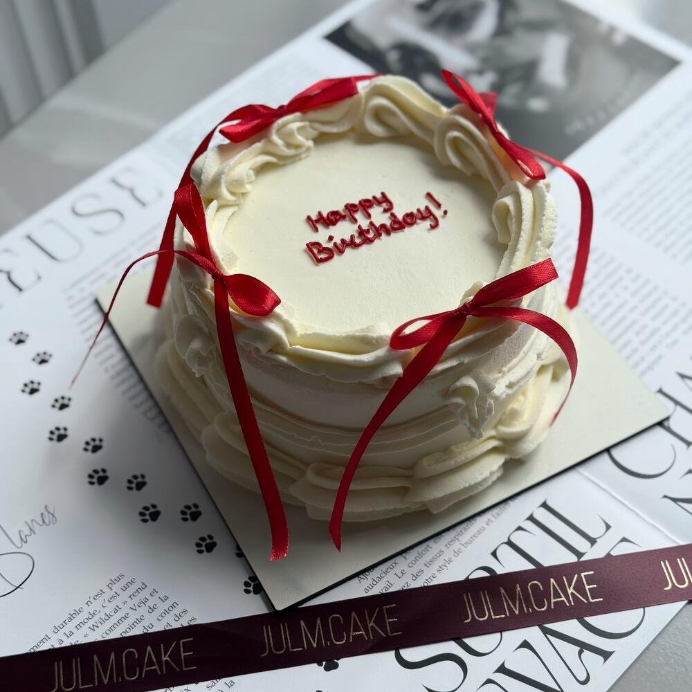 Бенто торт ламбет с бантиками и надписью, бенто на день рождение