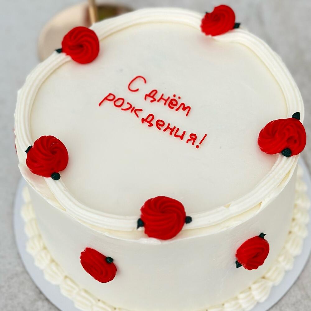 Бенто торт Ламбет с красными розами