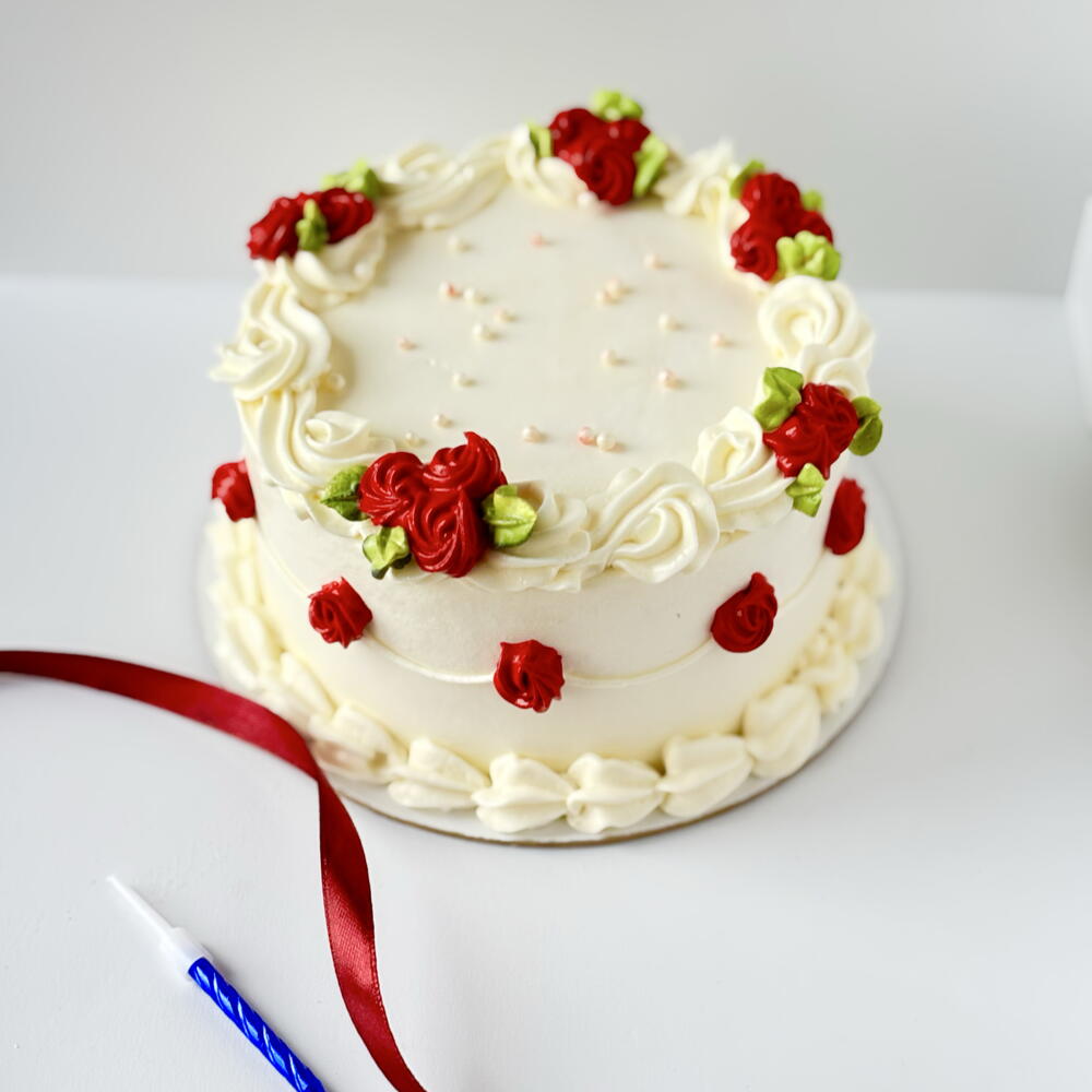 Бенто - торт ламбет с цветами , на день рождения, для друзей, маме, подруге ,сестре , коллегам