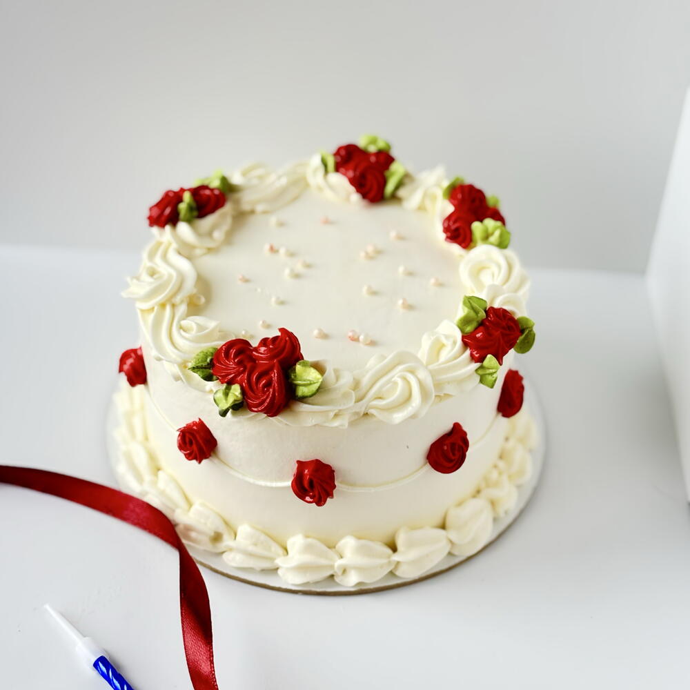 Бенто - торт ламбет с цветами , на день рождения, для друзей, маме, подруге ,сестре , коллегам