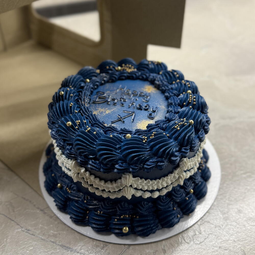 Бенто торт ламбет темно-синий на день рождения