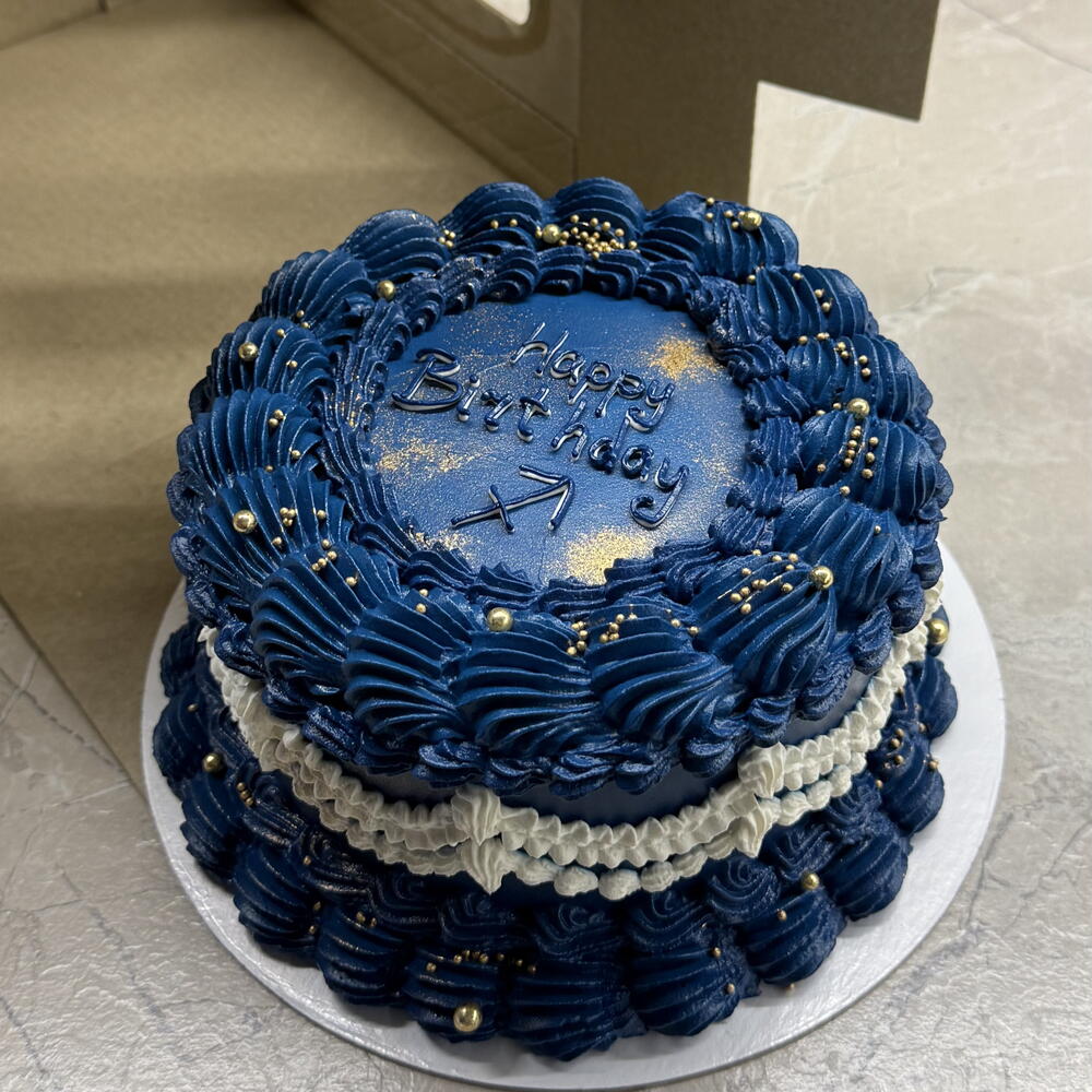 Бенто торт ламбет темно-синий на день рождения