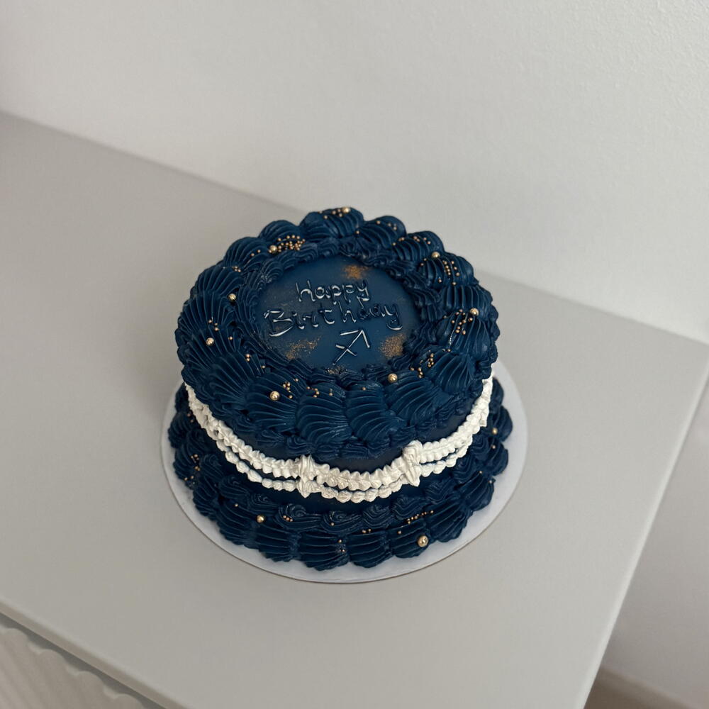 Бенто торт ламбет темно-синий на день рождения