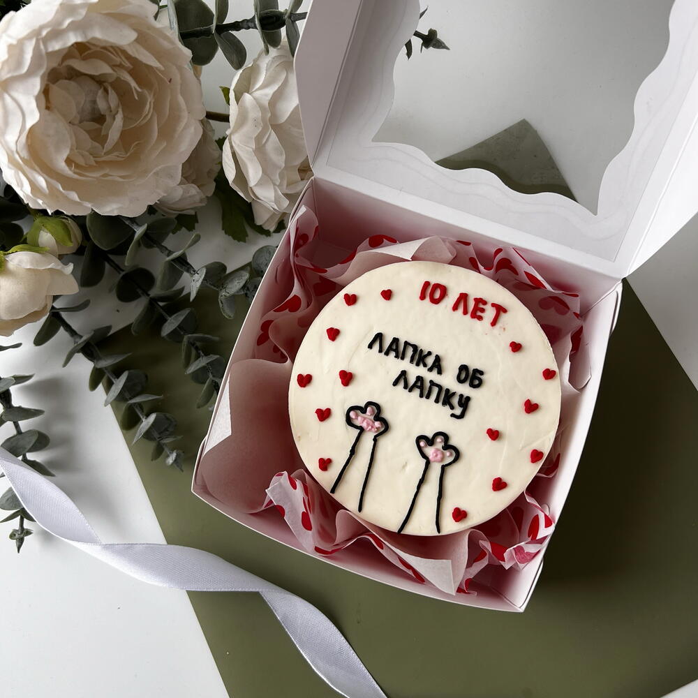 Бенто торт Лапка об лапку любовь годовщина свадьба