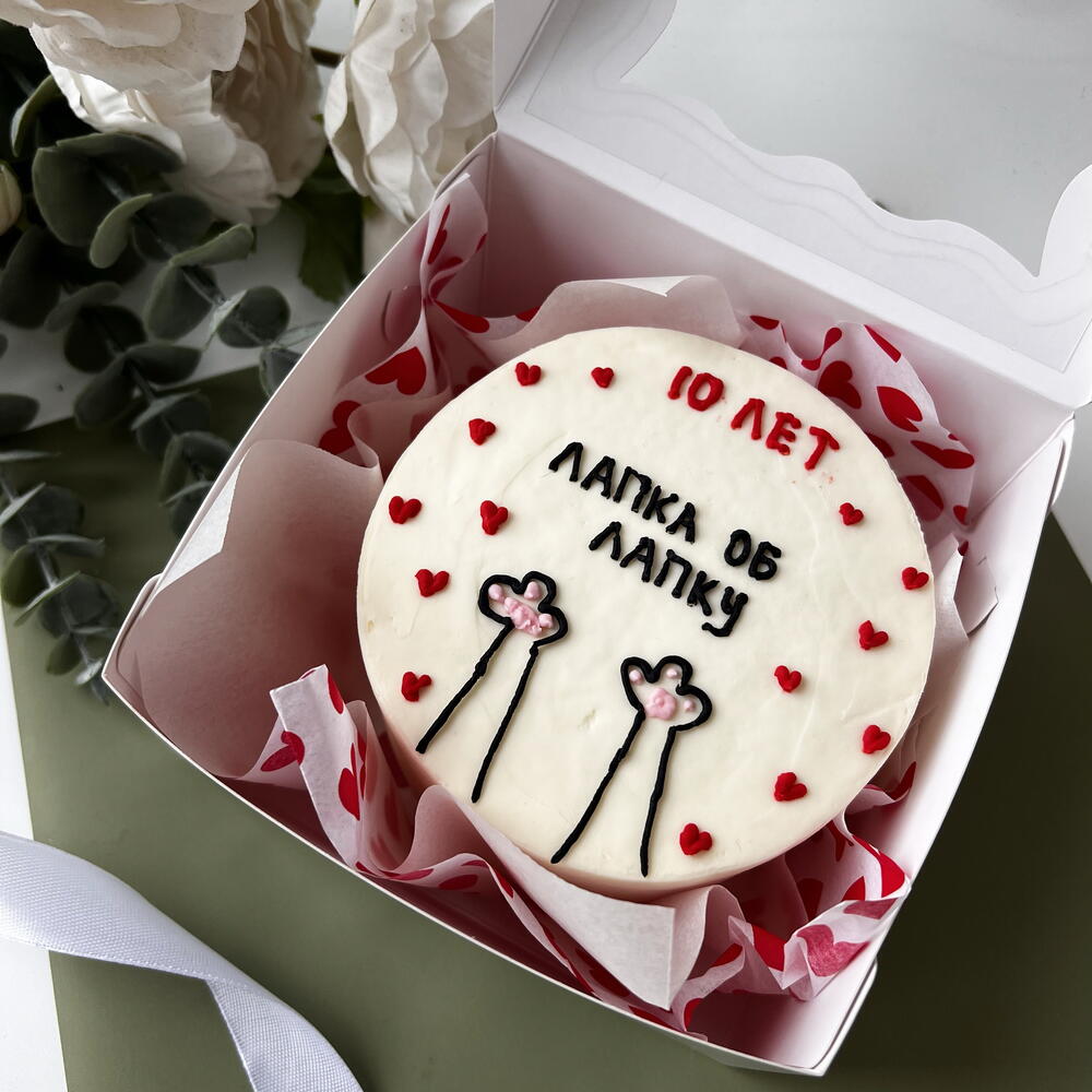 Бенто торт Лапка об лапку любовь годовщина свадьба