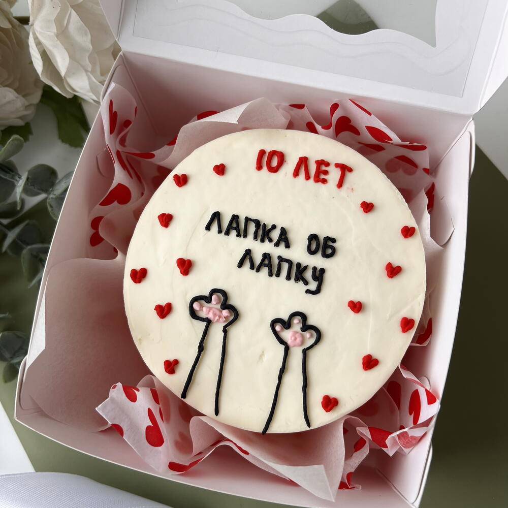 Бенто торт Лапка об лапку любовь годовщина свадьба