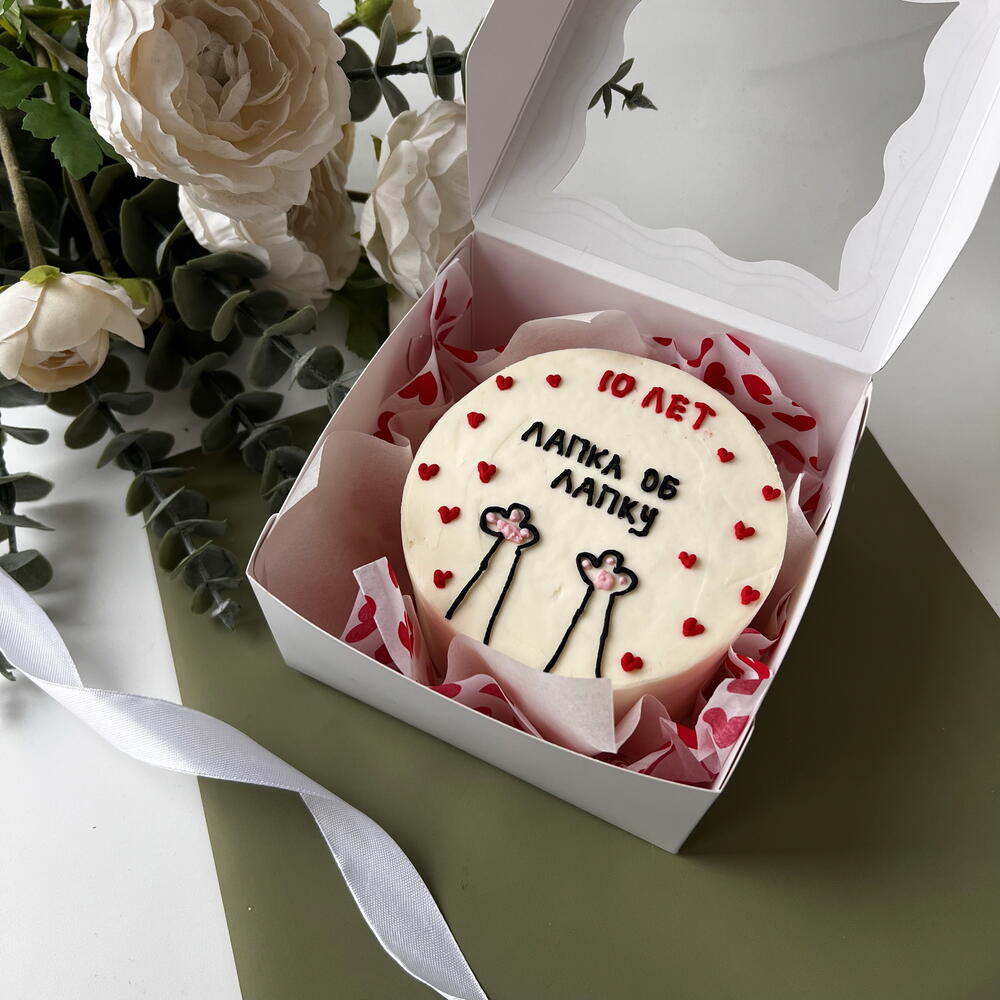 Бенто торт Лапка об лапку любовь годовщина свадьба