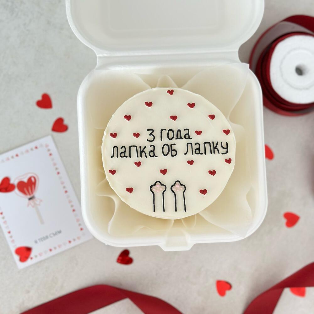 Бенто торт лапка об лапку на годовщину