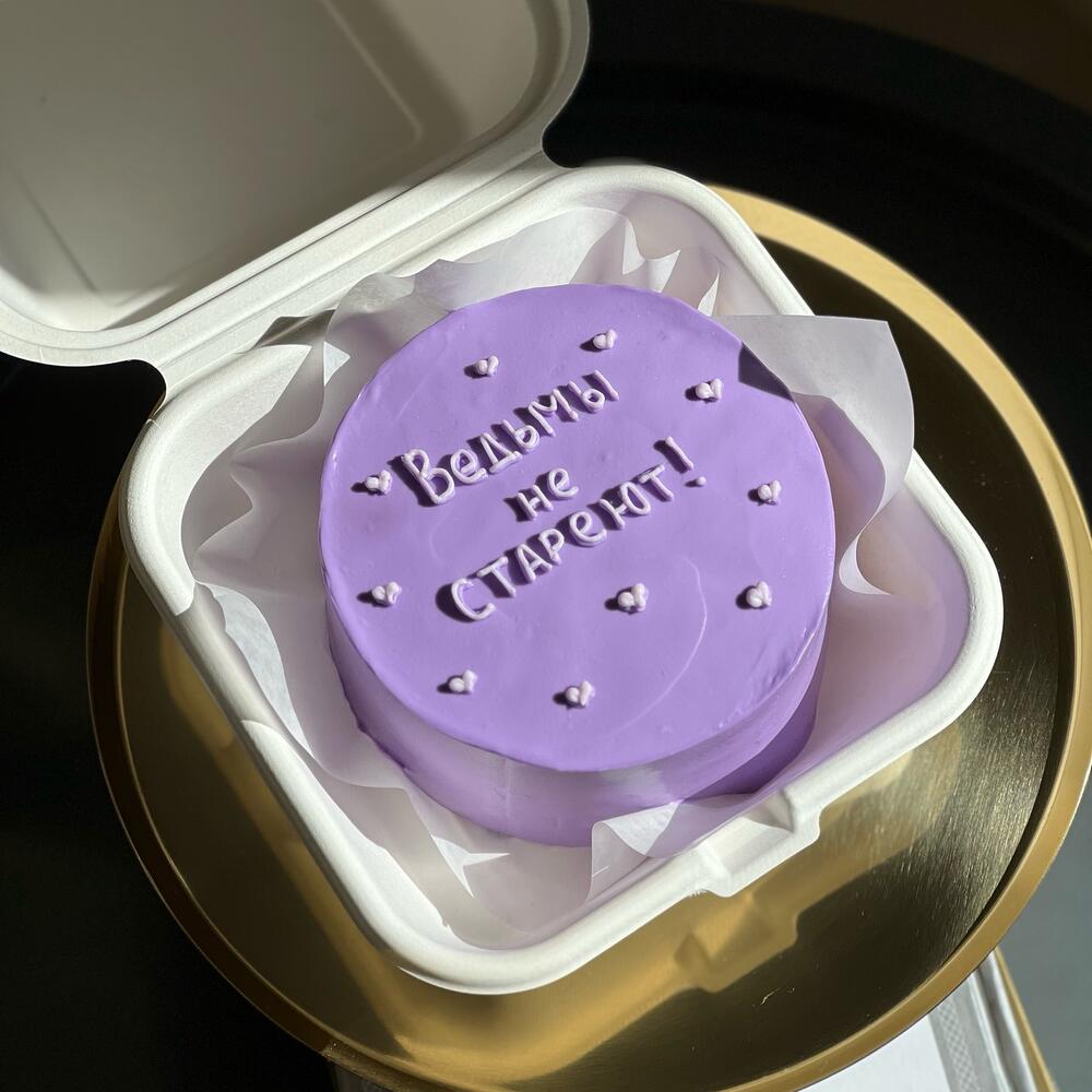 Бенто торт лавандовый