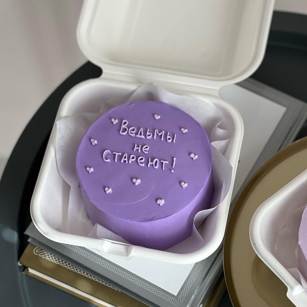 Бенто торт лавандовый