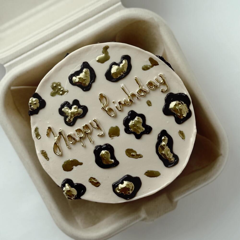 Бенто торт леопардовый