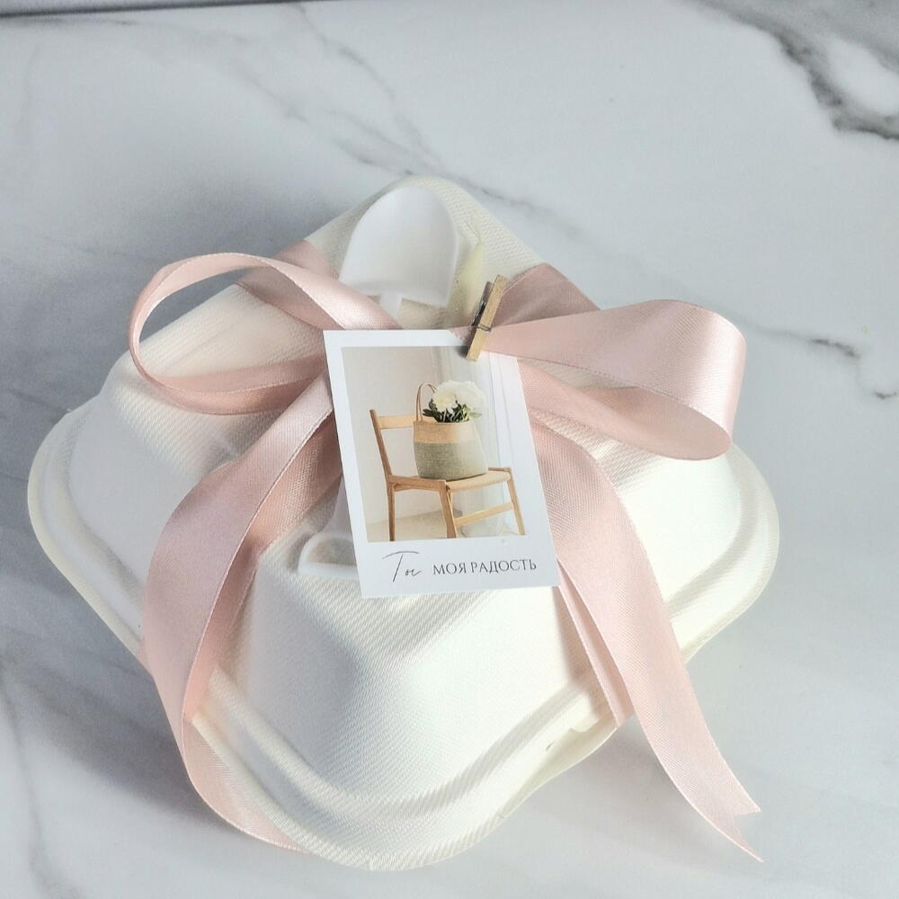 Бенто торт летний, жёлтый, с цветочками в подарок