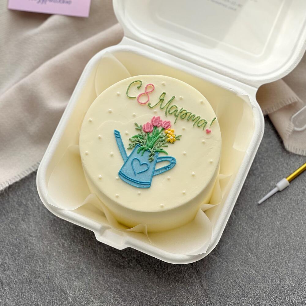 Бенто-торт «Лейка с цветами»