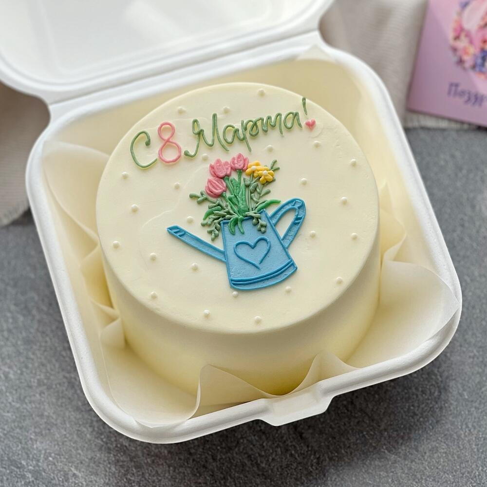 Бенто-торт «Лейка с цветами»