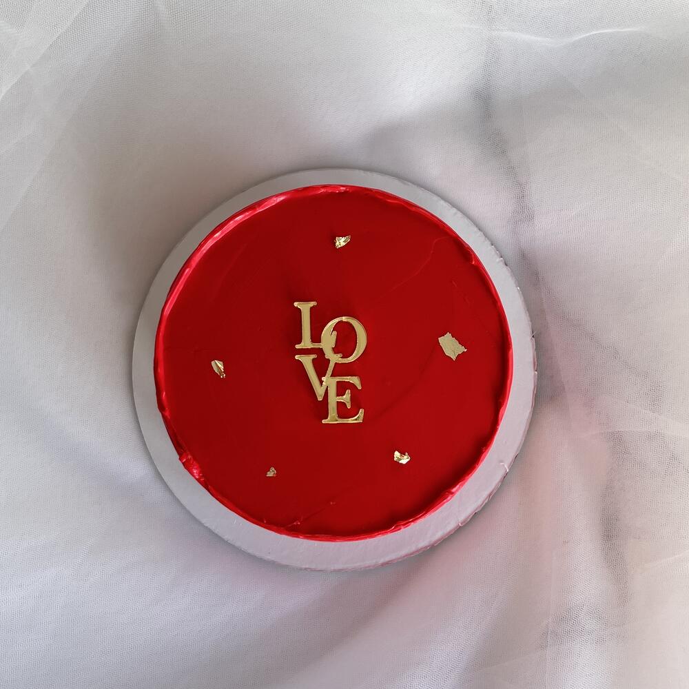 Бенто-торт love красный с топпером