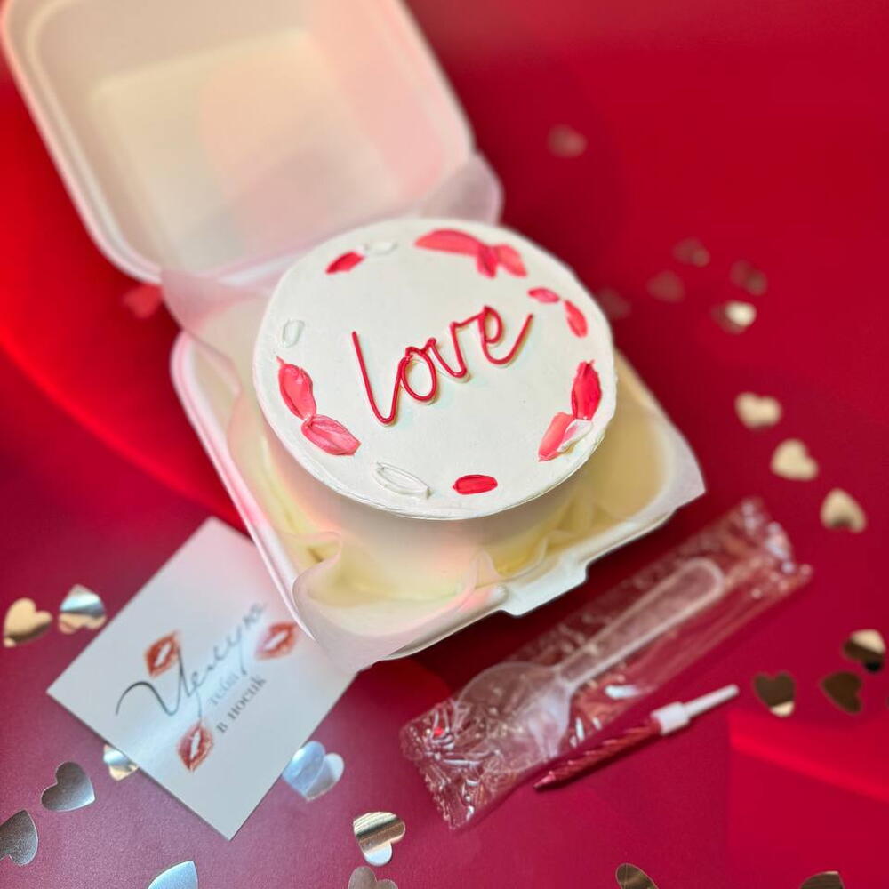 Бенто торт "Love" на 14 февраля. Девушке, жене,маме, любимой, подруге, парню,мужу