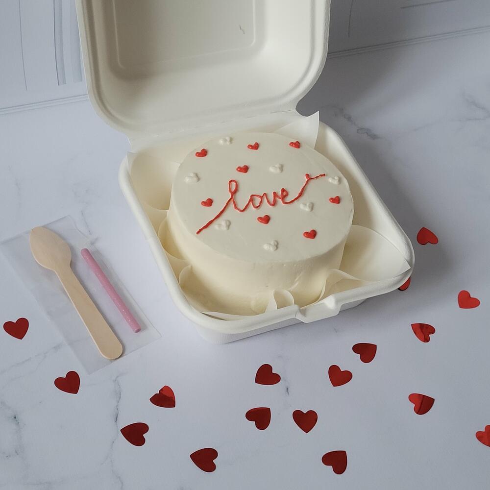 Бенто торт love с сердечками подарок на 14 февраля, день влюбленных