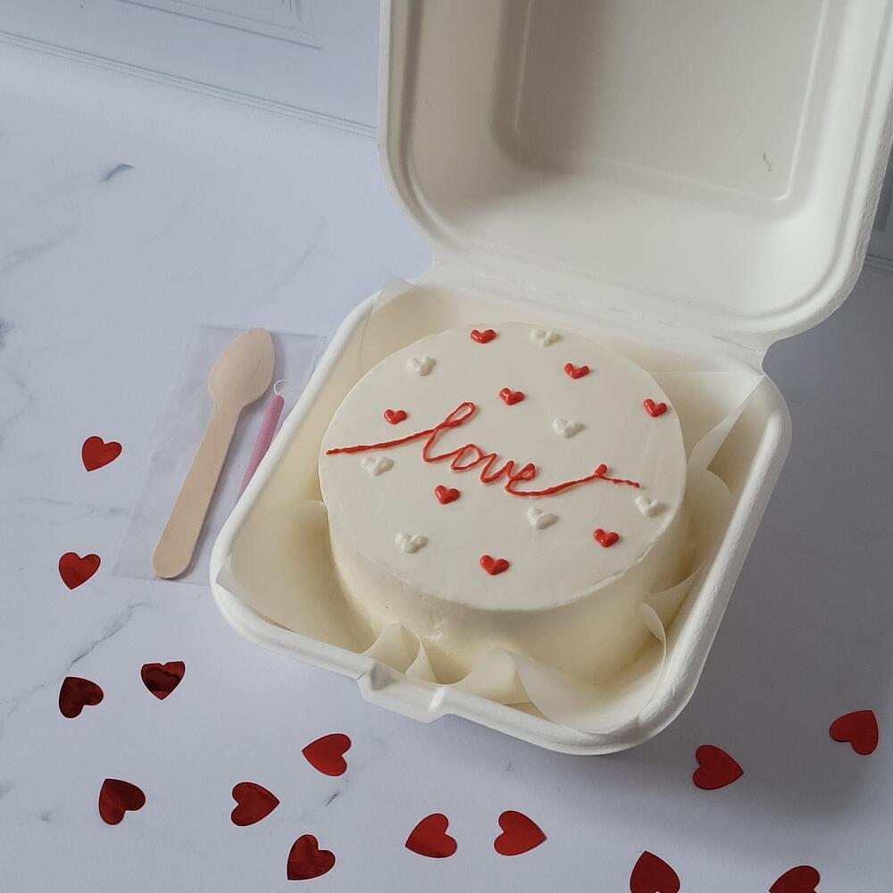 Бенто торт love с сердечками подарок на 14 февраля, день влюбленных