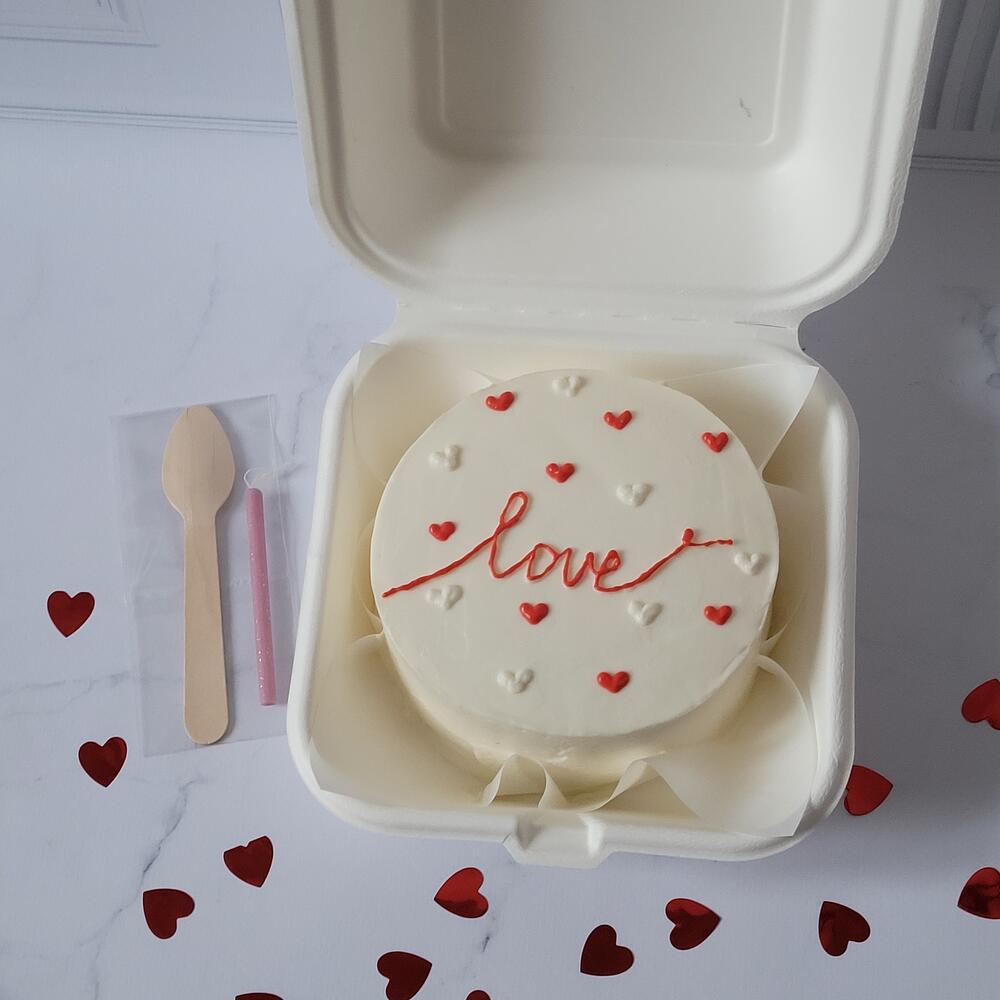 Бенто торт love с сердечками подарок на 14 февраля, день влюбленных