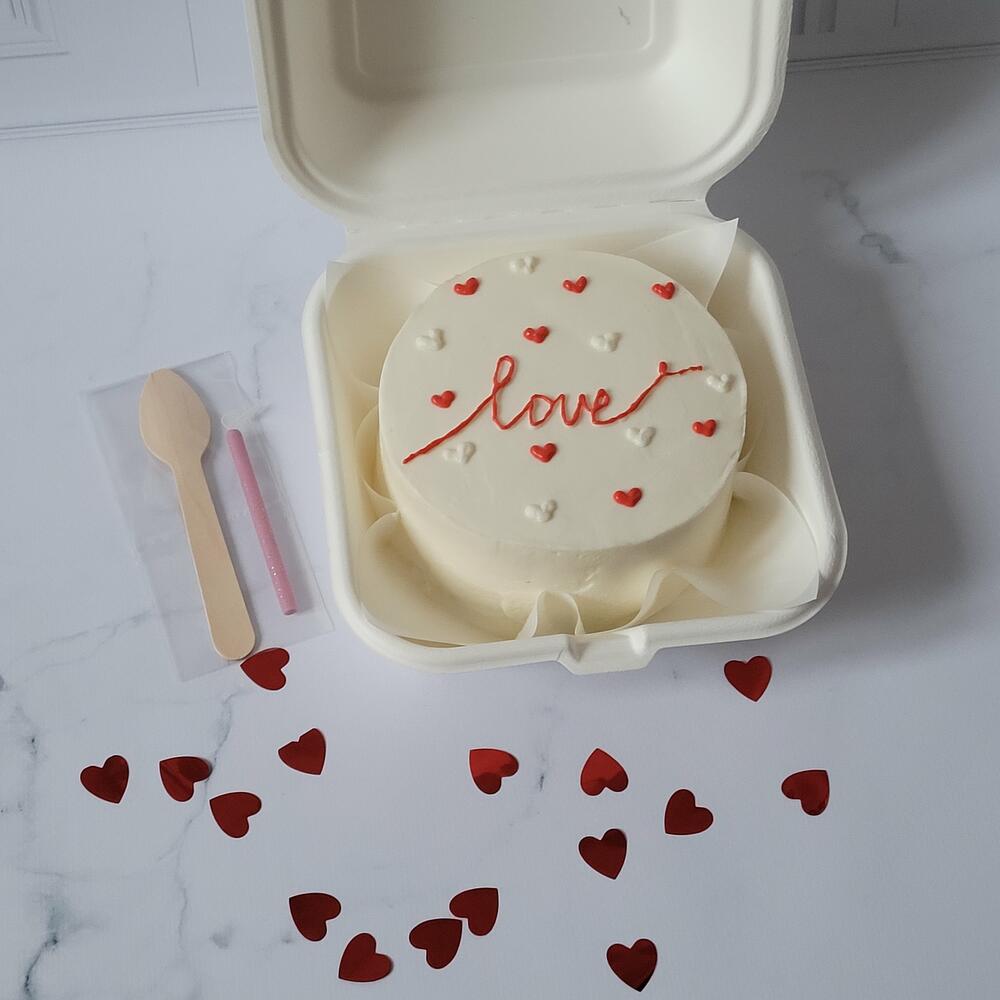 Бенто торт love с сердечками подарок на 14 февраля, день влюбленных