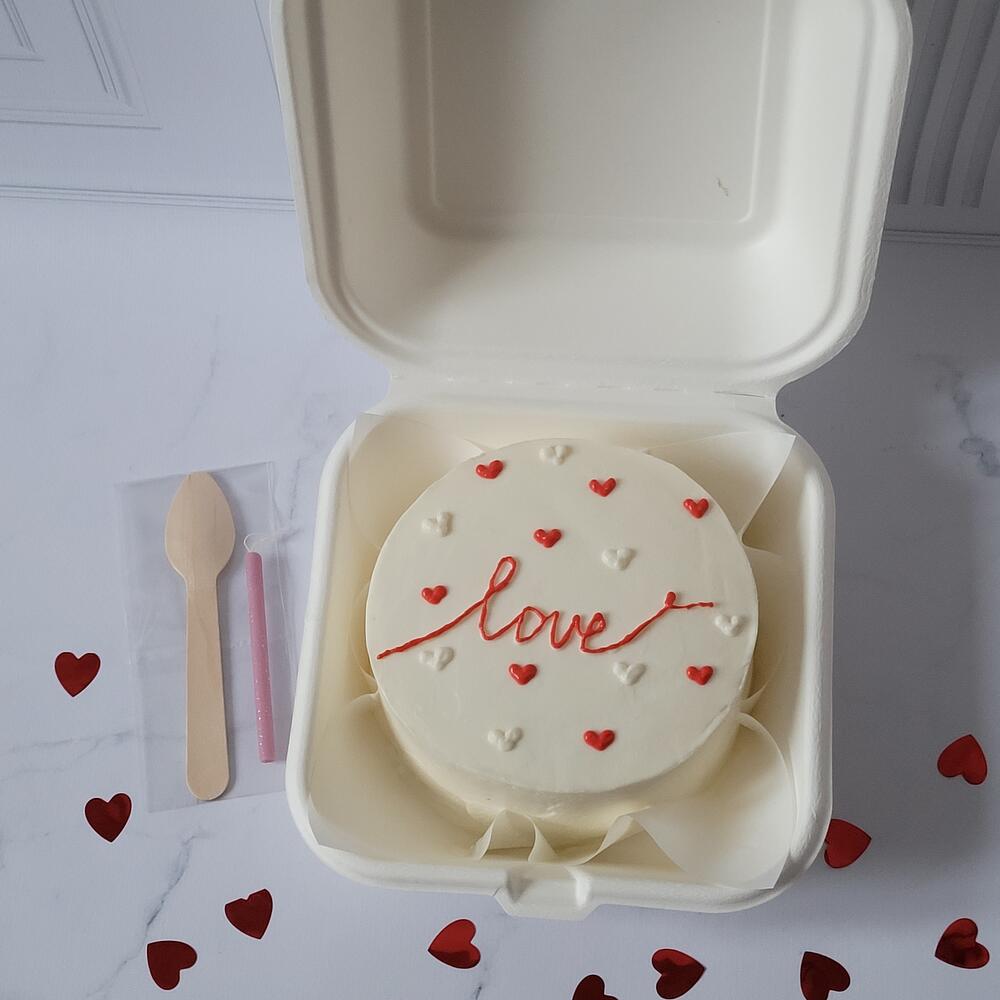 Бенто торт love с сердечками подарок на 14 февраля, день влюбленных