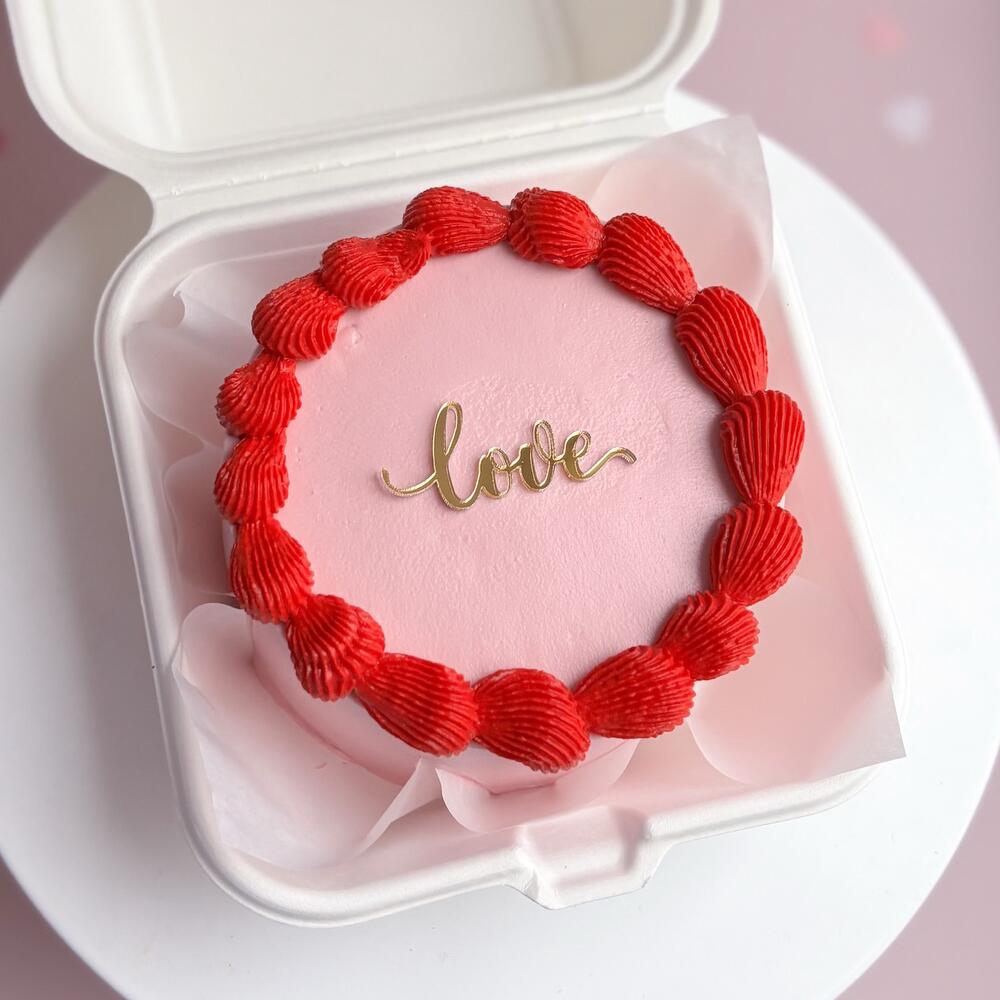 Бенто-торт Love в стиле ламбет для любимого человека