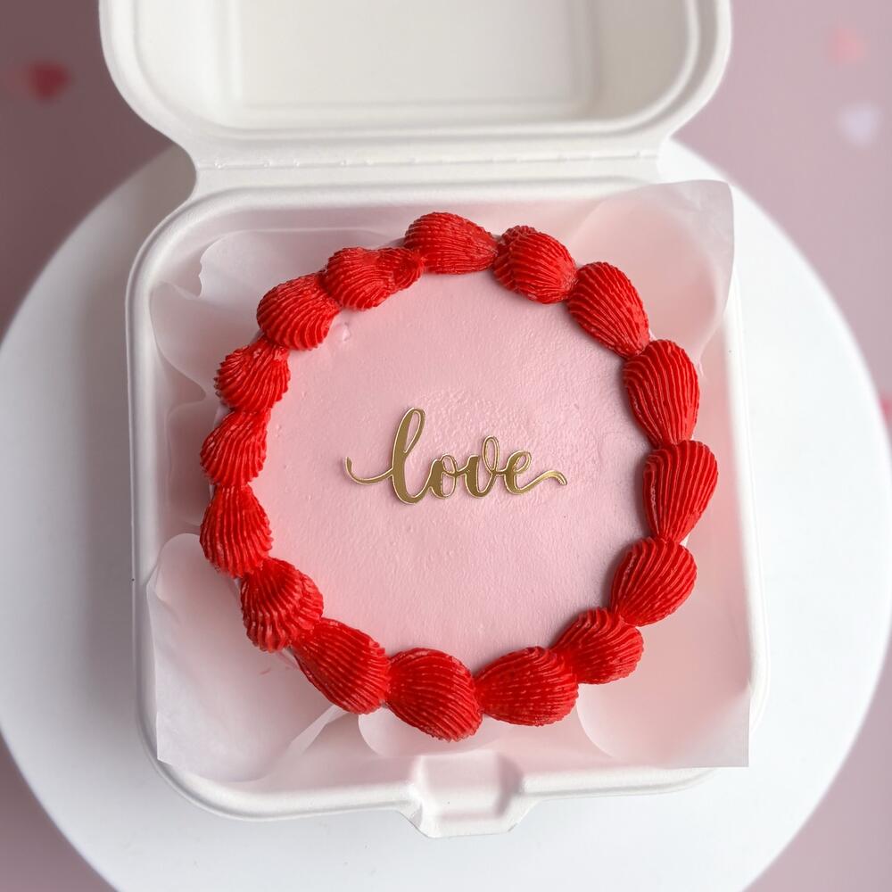 Бенто-торт Love в стиле ламбет для любимого человека