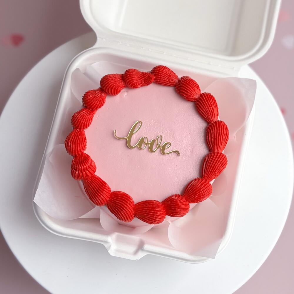 Бенто-торт Love в стиле ламбет для любимого человека