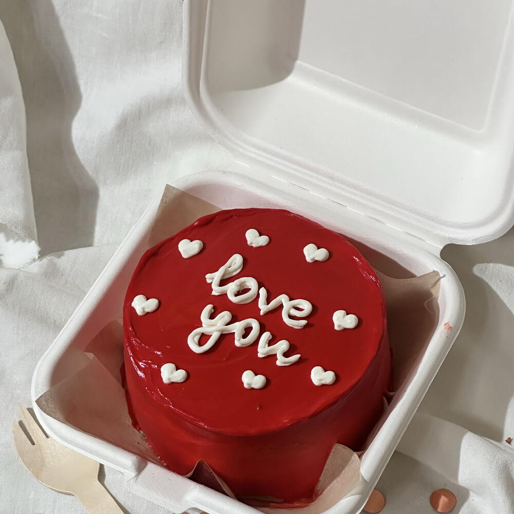 Бенто торт «love you / люблю тебя» подарок парню, девушке, на день рождения