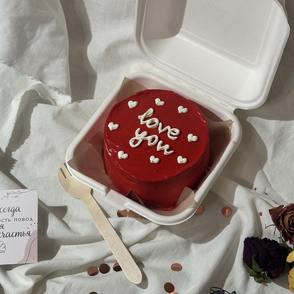 Бенто торт «love you / люблю тебя» подарок парню, девушке, на день рождения