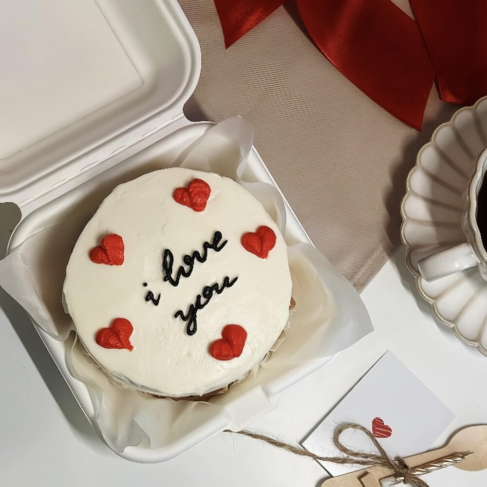 Бенто торт "love you" на 14 февраля