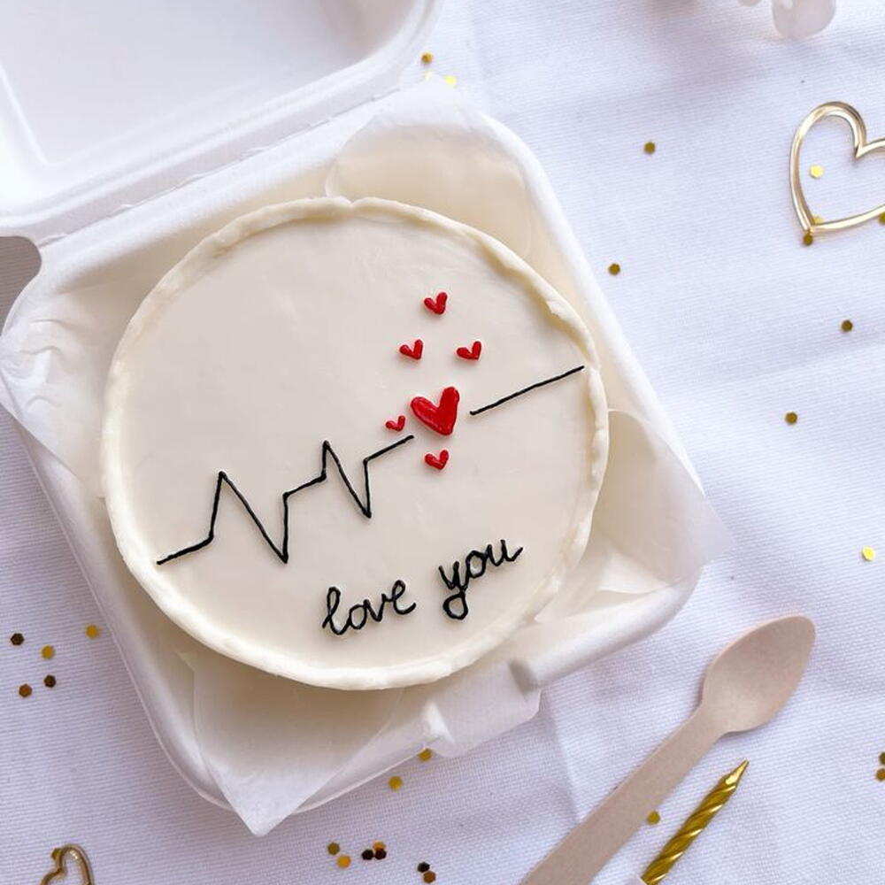 Бенто-торт "love you" на 14 февраля, день всех влюблённых