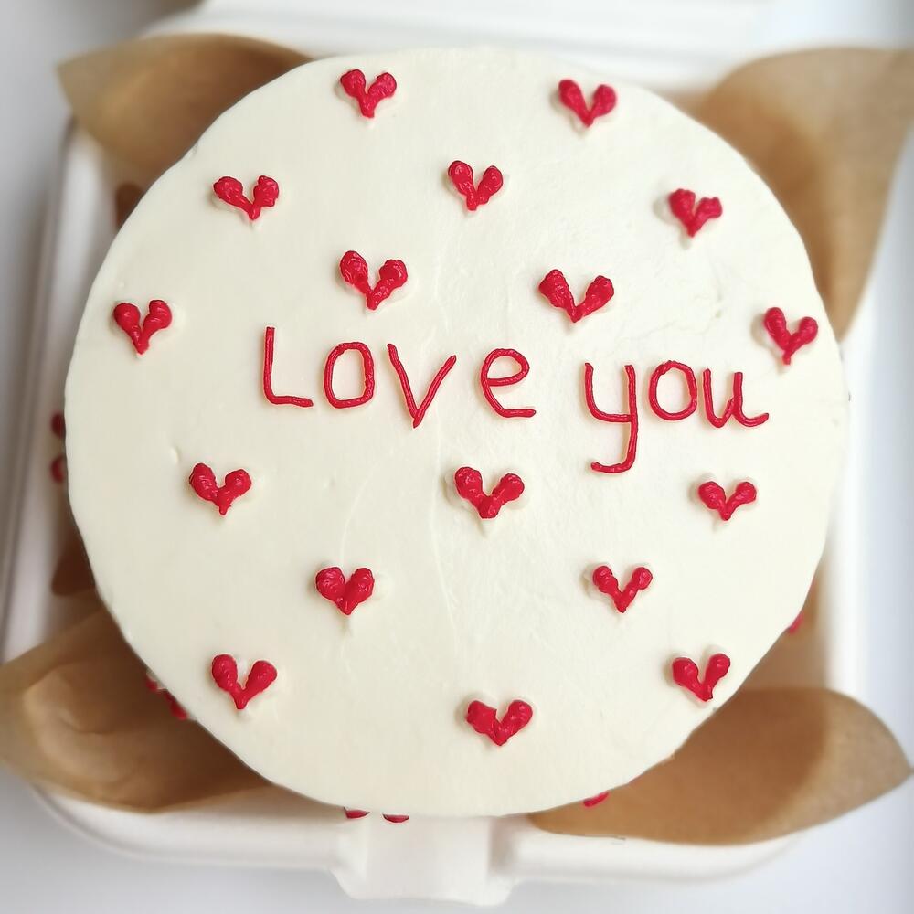 Бенто-торт «love you» на День влюблённых