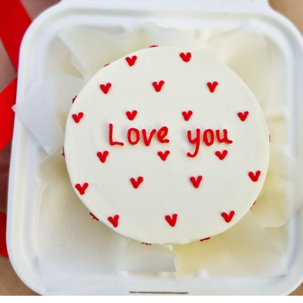 Бенто-торт «love you» на День влюблённых