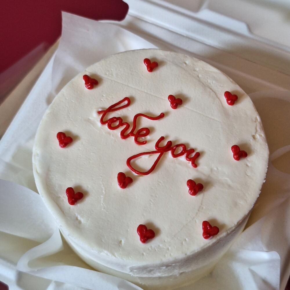 Бенто торт love you с сердечками