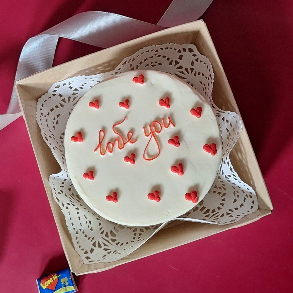 Бенто торт love you с сердечками