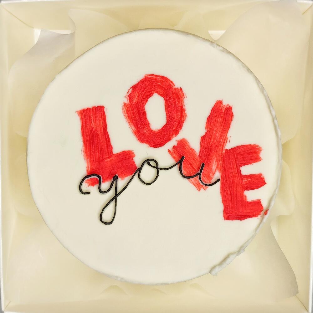 Бенто торт love you(красный)