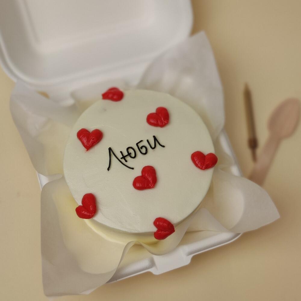 Бенто-торт "Люби" - трендовый сладкий подарок парню или девушке, мужу или жене, любимому, любимой, сестре, подруге