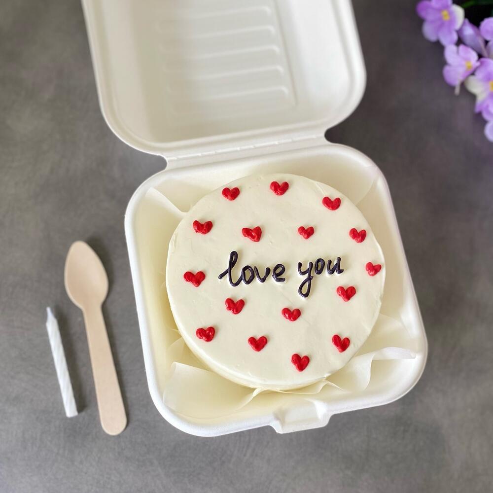 Бенто торт любимому «love you» на день влюблённых