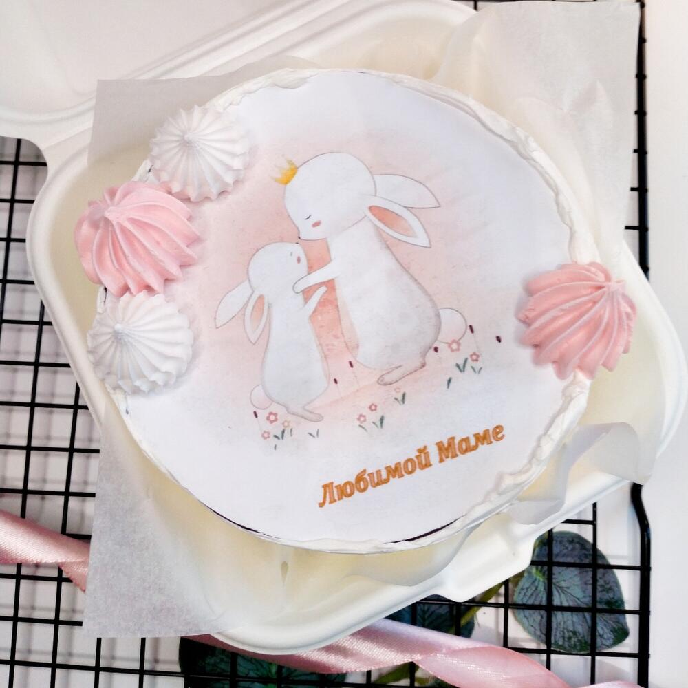 Бенто торт "Любимой маме" с сахарной печатью (подарок на день матери)