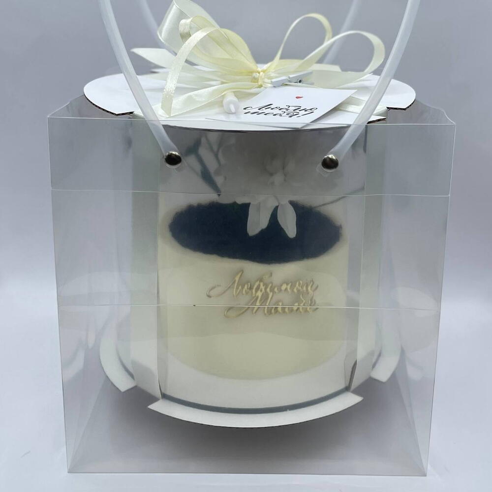 Бенто торт "Любимой Маме" с живыми цветами XL 700гр