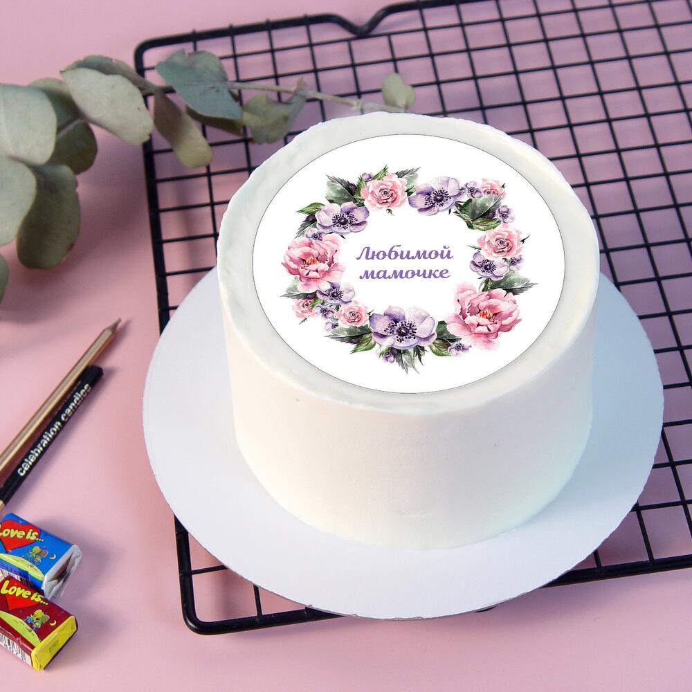 Бенто-торт Любимой мамочке с цветами