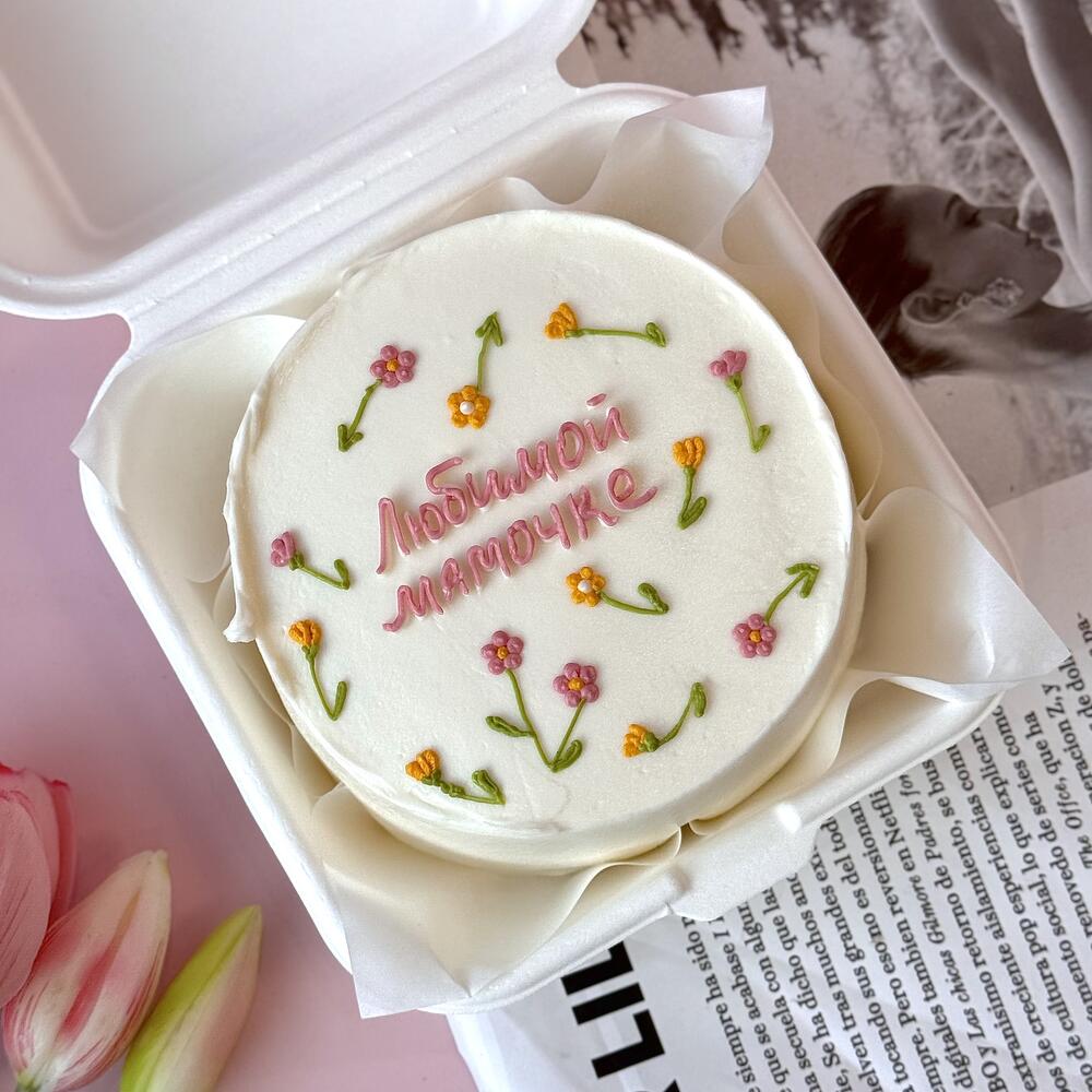 Бенто торт Любимой мамочке с цветочками