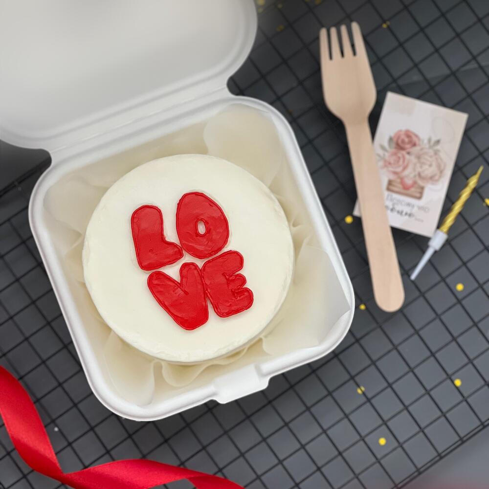 Бенто торт «люблю» любимому, любимой, на 14 февраля/ко дню всех влюбленных