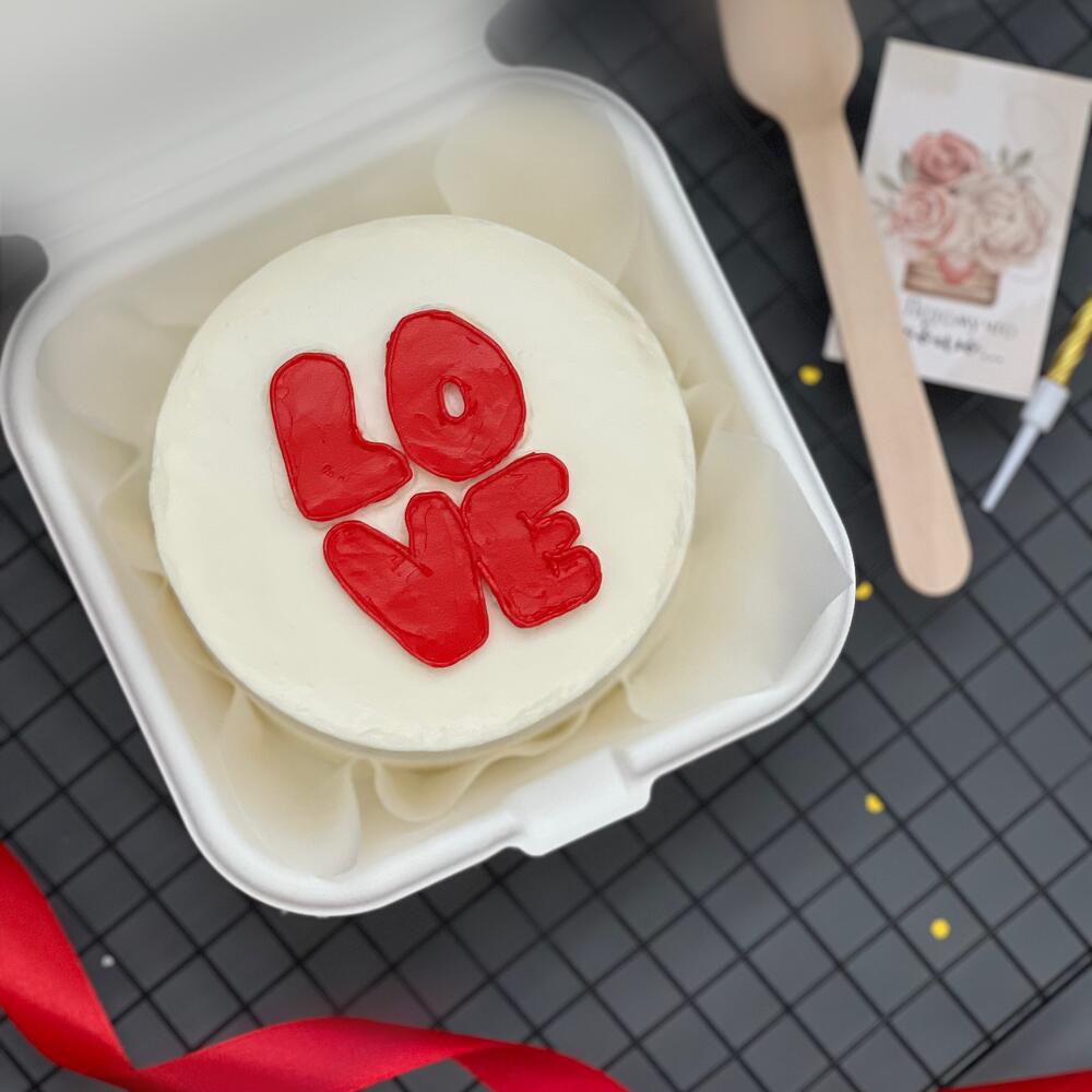 Бенто торт «люблю» любимому, любимой, на 14 февраля/ко дню всех влюбленных