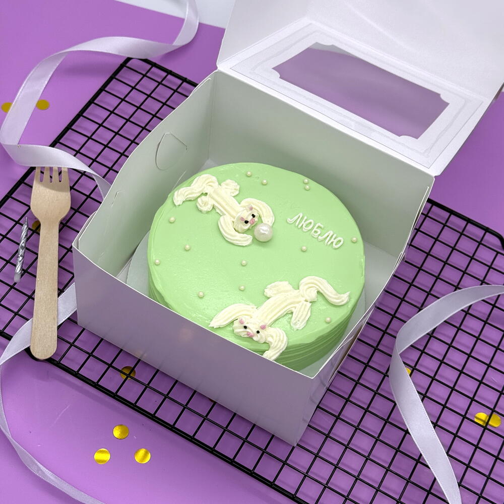 Бенто торт "Люблю" с котиками в подарок на День рождения близкому человеку