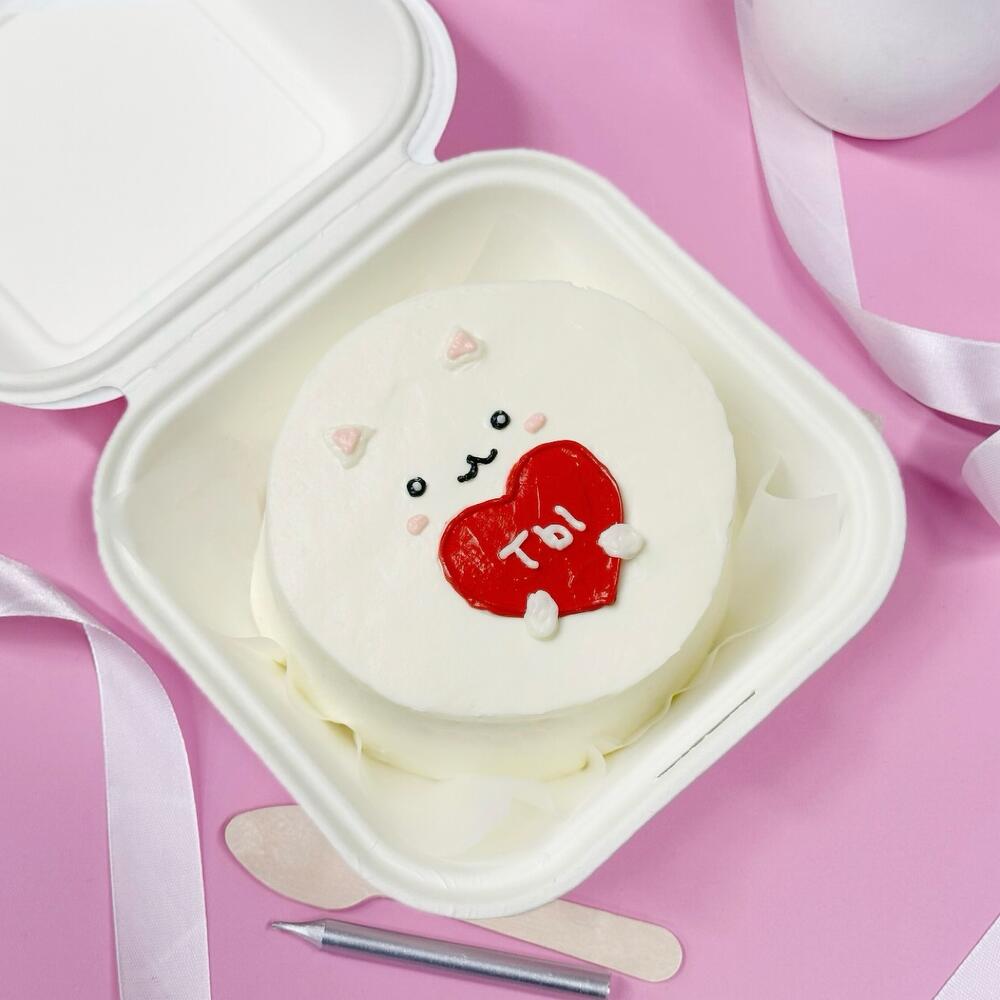 Бенто торт люблю с котиком на 14 февраля