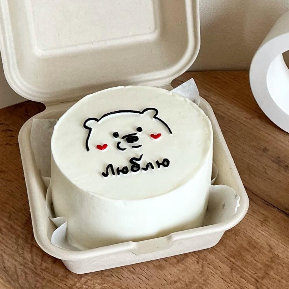 Бенто торт «Люблю» с мишкой