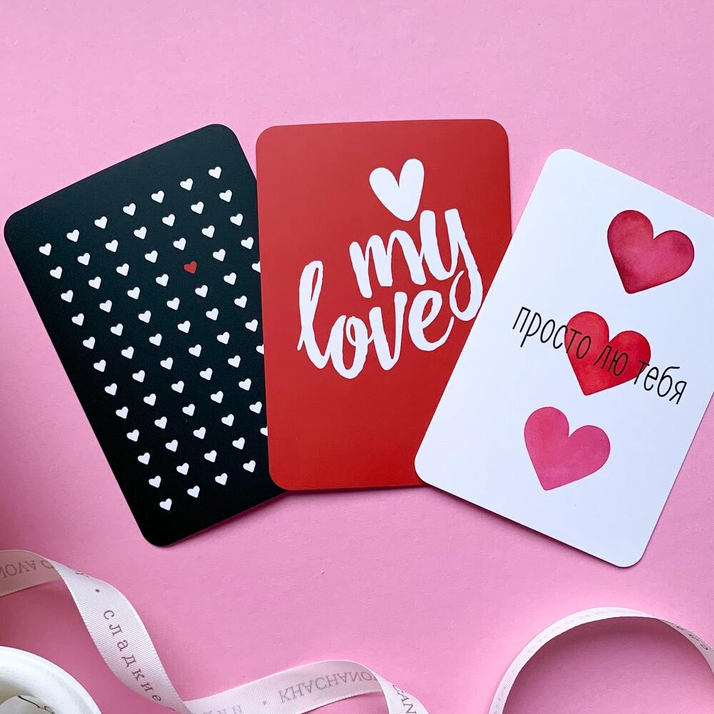 Бенто торт "Люблю" с розовыми сердечками мужу, жене, парню, девушке, мужчине