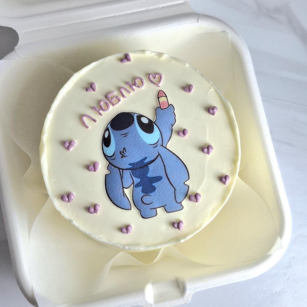 Бенто торт "Люблю" со стичем в подарок девушке, жене, подруге, парню, мужу